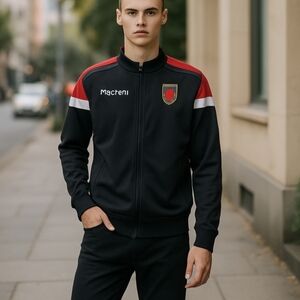 MACRON Red/ Black Phoenix Rising Soccer Club Zip Up Knit Jacket Sz XL